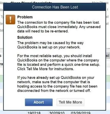 QuickBooks Abort Error
