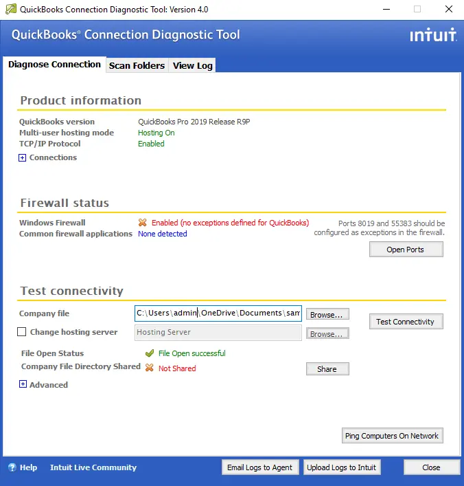 quickbooks connection diagnostic tool version 4.0