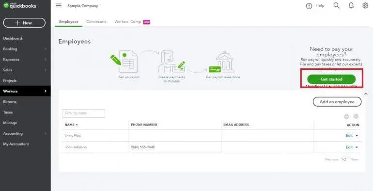 Click the green "Get Started" button on the next screen.