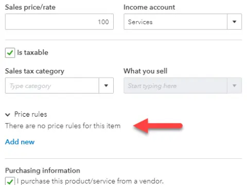 QuickBooks Price Levels