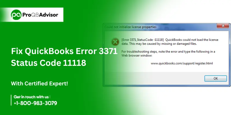 Fix QuickBooks Error 3371 Status Code 11118