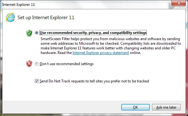 Set Up Internet Explorer