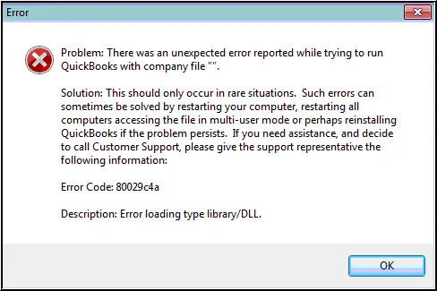 QuickBooks Error Code 80029c4a