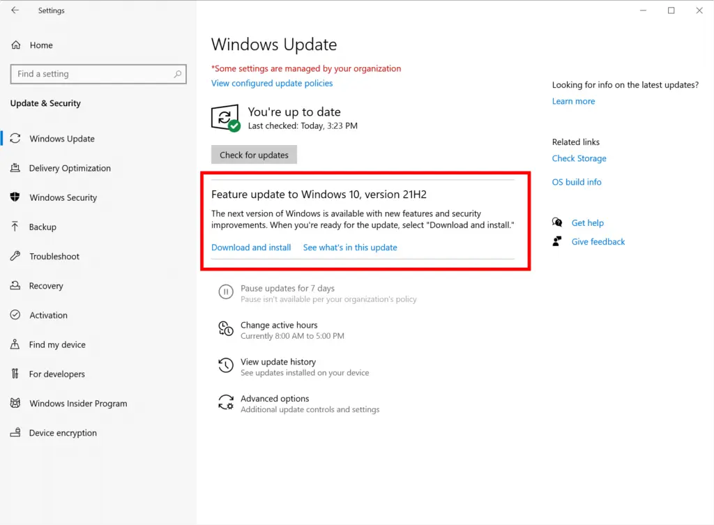 check for Windows updates