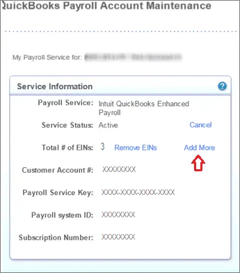 QuickBooks Payroll Account Maintenance