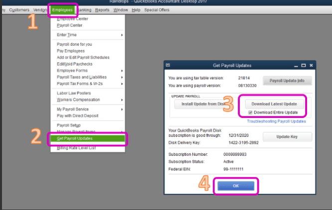 Go to the Employees tab and click on the Get payroll updates.
