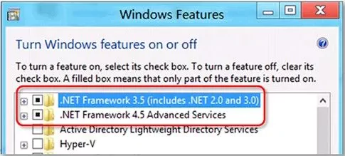 Search the displayed program list for.NET Framework.