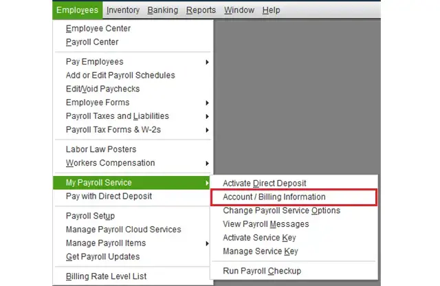 select the My Payroll service option.
