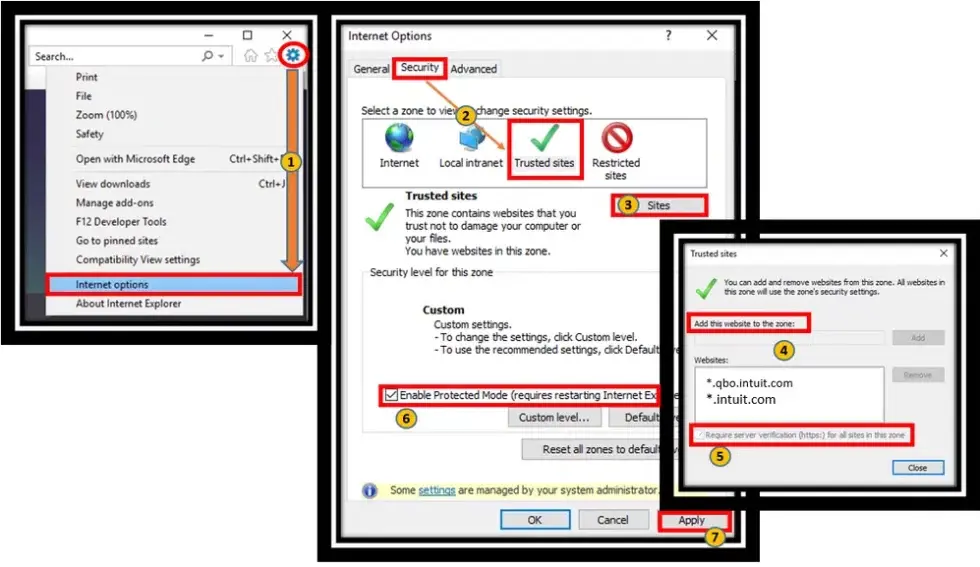 Edit internet explorer settings