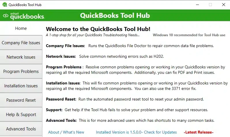 QuickBooks Tool Hub
