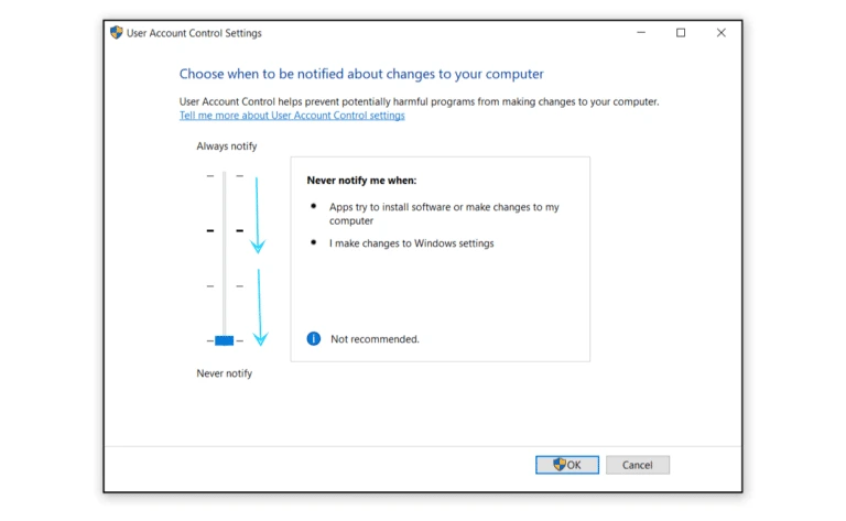 User Account Control Setting