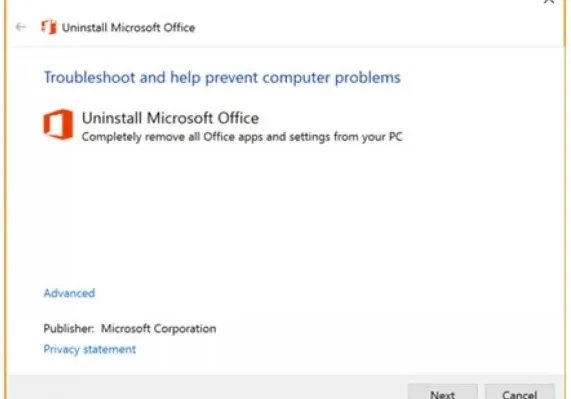 uninstall microsoft office